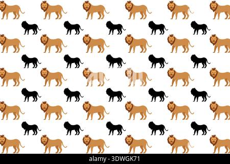 Hintergrund mit flachem Löwenmuster, kann für Geschäftsdesigns, Präsentationsdesigns oder andere geeignete Designs verwendet werden. Stock Vektor