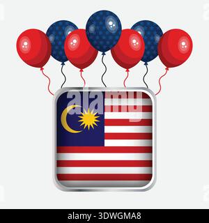 Malaysia Flag Unabhängigkeitstag Feier Stock Vektor