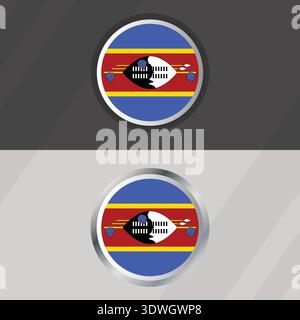 Vektor-Eswatini-Vorlage Für Runde Flaggen Stock Vektor
