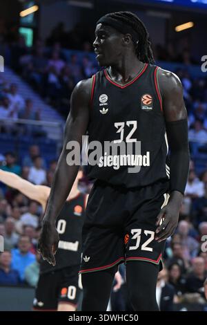 Madrid, Spanien. Februar 2026. Wenyen Gabriel vom FC Bayern München während des EuroLeague-Spiels zwischen Real Madrid und FC Bayern München in der Movistar Arena Sieg der Real Madrid 93-70 Credit: SOPA Images Limited/Alamy Live News Stockfoto