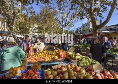 Obst & Gemüse im Grünen Markt, Split, Kroatien, Split, Kroatien Stockfoto