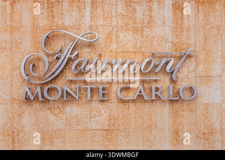Das Fairmont-Kennzeichen in Monte Carlo Stockfoto
