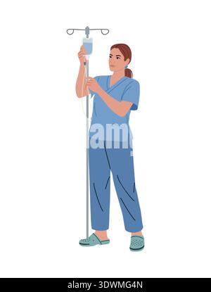 Ärztin, Krankenschwester in blauen Peelings Stock Vektor