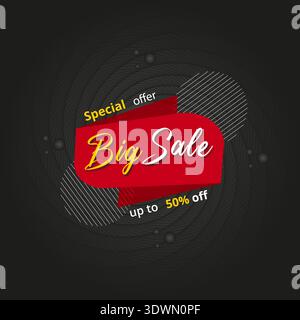 Big Sale Banner, Vektor-bearbeitbares Design, kann für Geschäfts- oder Präsentationsdesign verwendet werden. Stock Vektor