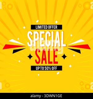 Special Sale Banner, Vektor-bearbeitbares Design, kann für Geschäfts- oder Präsentationsdesign verwendet werden. Stock Vektor