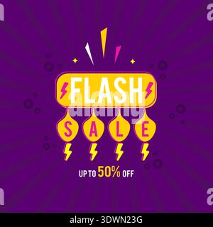 Flash Sale Banner, Vektor-bearbeitbares Design, kann für Geschäfts- oder Präsentationsdesign verwendet werden. Stock Vektor