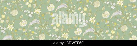 Nahtloses Design mit ethnischem Blumenmuster Stockfoto