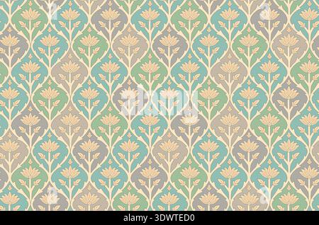Nahtloses Design mit ethnischem Blumenmuster Stockfoto