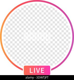 Profilrahmen Für Live-Konten In Sozialen Medien, Isolierte Vektorillustration Stock Vektor