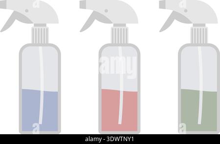 Farbige Sprühflasche auf transparentem Hintergrund Stock Vektor