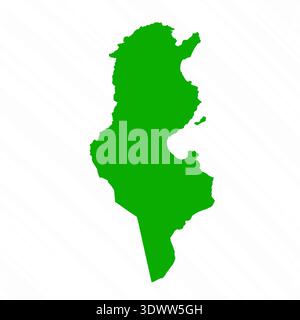 Grüne Vektorkarte des Landes Tunesien, Vektor editierbares Design, kann für Geschäfts- oder Präsentationsdesign verwendet werden. Stock Vektor