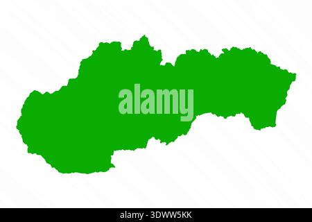 Grüne Vektorkarte des Landes der Slowakei, Vektor-bearbeitbares Design, kann für Geschäfts- oder Präsentationsdesign verwendet werden. Stock Vektor