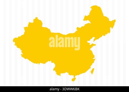 Hochwertige gelbe China-Karte, Vektor-bearbeitbares Design, kann für Geschäfts- oder Präsentationsdesign verwendet werden. Stock Vektor