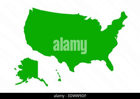 Green Vector Map of USA Country, Vektor editierbares Design, kann für Geschäfts- oder Präsentationsdesign verwendet werden. Stock Vektor