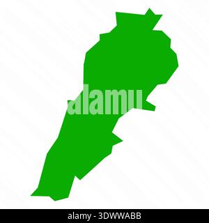 Grüne Vektorkarte des Libanon-Landes, Vektor-bearbeitbares Design, kann für Geschäfts- oder Präsentationsdesign verwendet werden. Stock Vektor