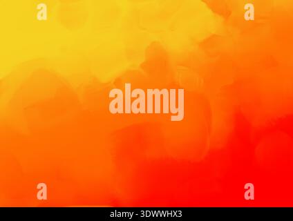 Feuriger abstrakter Hintergrund mit kräftigen roten gelben orangen Ölbürstenstrichen Stockfoto