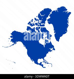 Abstrakte blaue Nordamerika einfache Karte, Vektordesign, kann für Geschäfts- oder Präsentationsdesign verwendet werden. Stock Vektor