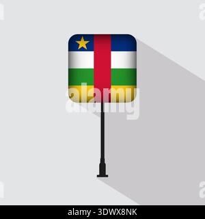 Zentralafrikanische Republik Flagge Pole Vektor-Illustration, Vektor editierbares Design, kann für Geschäfts- oder Präsentationsdesign verwendet werden. Stock Vektor