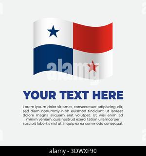 Panama Flag Banner Hintergrundvorlage, Vektor-bearbeitbares Design, kann für Geschäfts- oder Präsentationsdesign verwendet werden. Stock Vektor