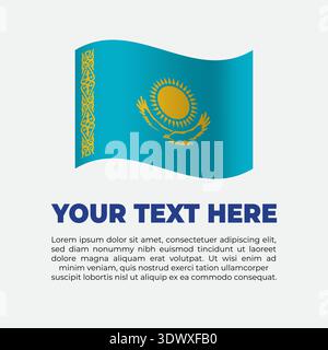 Kasachstan Flag Banner Hintergrundvorlage, Vektor editierbares Design, kann für Geschäfts- oder Präsentationsdesign verwendet werden. Stock Vektor