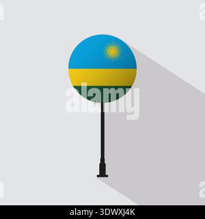 Ruanda National Circle Sign Flag Vektor Illustration, Vektor editierbares Design, kann für Geschäfts- oder Präsentationsdesign verwendet werden. Stock Vektor
