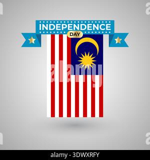 Malaysia Unabhängigkeitstag Flag Banner, Vektor editierbares Design, kann für Geschäfts- oder Präsentationsdesign verwendet werden. Stock Vektor