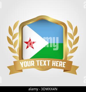 Golden Luxury Djibouti Badge Design, Vektor editierbares Design, kann für Business oder Präsentation Design verwendet werden. Stock Vektor
