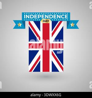 United Kingdom Independence Day Flag Banner, Vektor-bearbeitbares Design, kann für Geschäfts- oder Präsentationsdesign verwendet werden. Stock Vektor