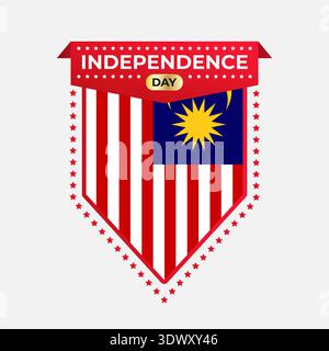 Malaysia Unabhängigkeitstag Banner Design, Vektor editierbares Design, kann für Geschäfts- oder Präsentationsdesign verwendet werden. Stock Vektor