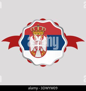 Kreatives Serbien Flag Sticker Emblem, Vektor editierbares Design, kann für Geschäfts- oder Präsentationsdesign verwendet werden. Stock Vektor