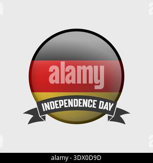 Deutschland Round Undependence Day Badge, Vektor-bearbeitbares Design, kann für Geschäfts- oder Präsentationsdesign verwendet werden. Stock Vektor