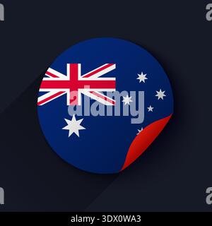 Australien Flaggenaufkleber Vektor-Illustration, Vektor editierbares Design, kann für Geschäfts- oder Präsentationsdesign verwendet werden. Stock Vektor