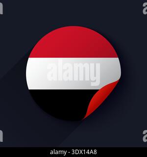 Jemen Flaggenaufkleber Vektor-Illustration, Vektor editierbares Design, kann für Geschäfts- oder Präsentationsdesign verwendet werden. Stock Vektor
