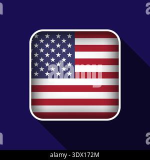 Flache USA-Flagge Hintergrund Vektor-Illustration, Vektor editierbares Design, kann für Geschäfts- oder Präsentationsdesign verwendet werden. Stock Vektor