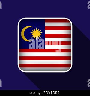 Flache Malaysia Flagge Hintergrund Vektor-Illustration, Vektor editierbares Design, kann für Geschäfts- oder Präsentationsdesign verwendet werden. Stock Vektor