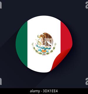 Mexiko-Flaggenaufkleber Vektor-Illustration, Vektor editierbares Design, kann für Geschäfts- oder Präsentationsdesign verwendet werden. Stock Vektor