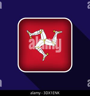 Flache Insel des man Flag Hintergrund Vektor Illustration, Vektor editierbares Design, kann für Geschäfts- oder Präsentationsdesign verwendet werden. Stock Vektor