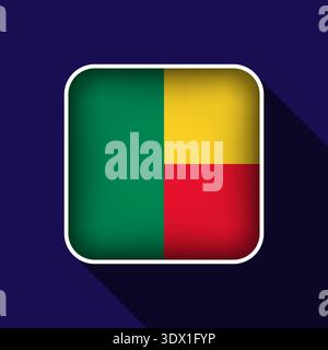 Flache Benin Flagge Hintergrund Vektor Illustration, Vektor editierbares Design, kann für Geschäfts- oder Präsentationsdesign verwendet werden. Stock Vektor