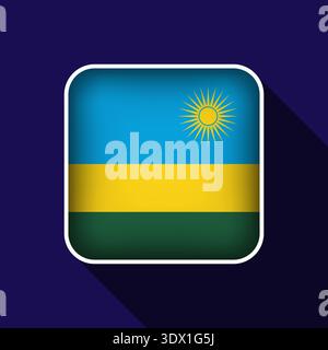 Flache ruandische Flagge Hintergrund Vektor-Illustration, Vektor editierbares Design, kann für Geschäfts- oder Präsentationsdesign verwendet werden. Stock Vektor
