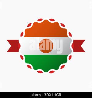 Creative Niger Flag Emblem Badge, Vektor editierbares Design, kann für Geschäfts- oder Präsentationsdesign verwendet werden. Stock Vektor
