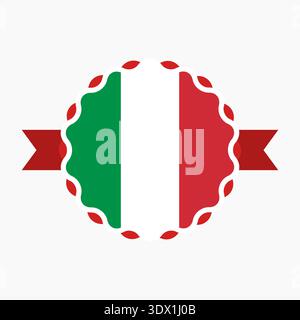Creative Italy Flag Emblem Badge, Vektor editierbares Design, kann für Business- oder Präsentationsdesign verwendet werden. Stock Vektor