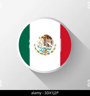 Creative Mexico Flag Circle Badge, Vektor editierbares Design, kann für Geschäfts- oder Präsentationsdesign verwendet werden. Stock Vektor