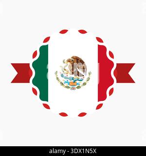 Creative Mexico Flag Emblem Badge, Vektor editierbares Design, kann für Business- oder Präsentationsdesign verwendet werden. Stock Vektor