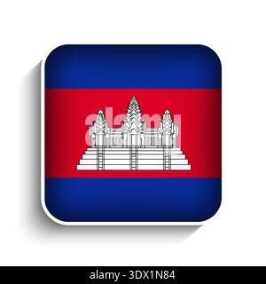 Vector Square Kambodscha Flag Symbol, Vektor editierbares Design, kann für Geschäfts- oder Präsentationsdesign verwendet werden. Stock Vektor