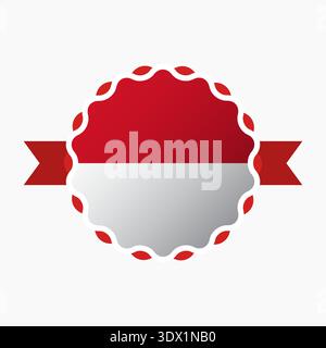 Creative Indonesia Flag Emblem Badge, Vektor editierbares Design, kann für Geschäfts- oder Präsentationsdesign verwendet werden. Stock Vektor