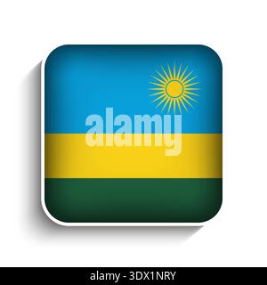 Vector Square Ruanda Flag Symbol, Vektor editierbares Design, kann für Geschäfts- oder Präsentationsdesign verwendet werden. Stock Vektor