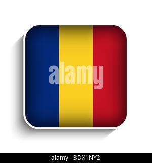 Vector Square Rumänien Flag Icon, Vektor editierbares Design, kann für Geschäfts- oder Präsentationsdesign verwendet werden. Stock Vektor