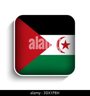 Vector Square Westsahara Flag Icon, Vektor editierbares Design, kann für Geschäfts- oder Präsentationsdesign verwendet werden. Stock Vektor