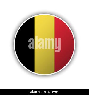 Abstrakte Kreis Belgien Flaggensymbol, Vektor editierbares Design, kann für Geschäfts- oder Präsentationsdesign verwendet werden. Stock Vektor