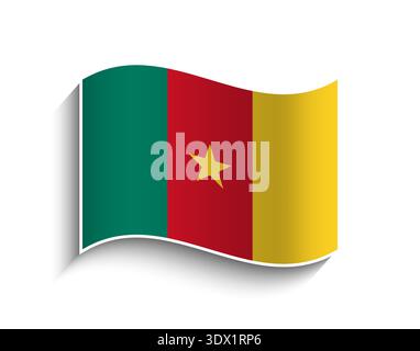Vektor Kamerun Waving Flag Symbol, Vektor editierbares Design, kann für Geschäfts- oder Präsentationsdesign verwendet werden. Stock Vektor